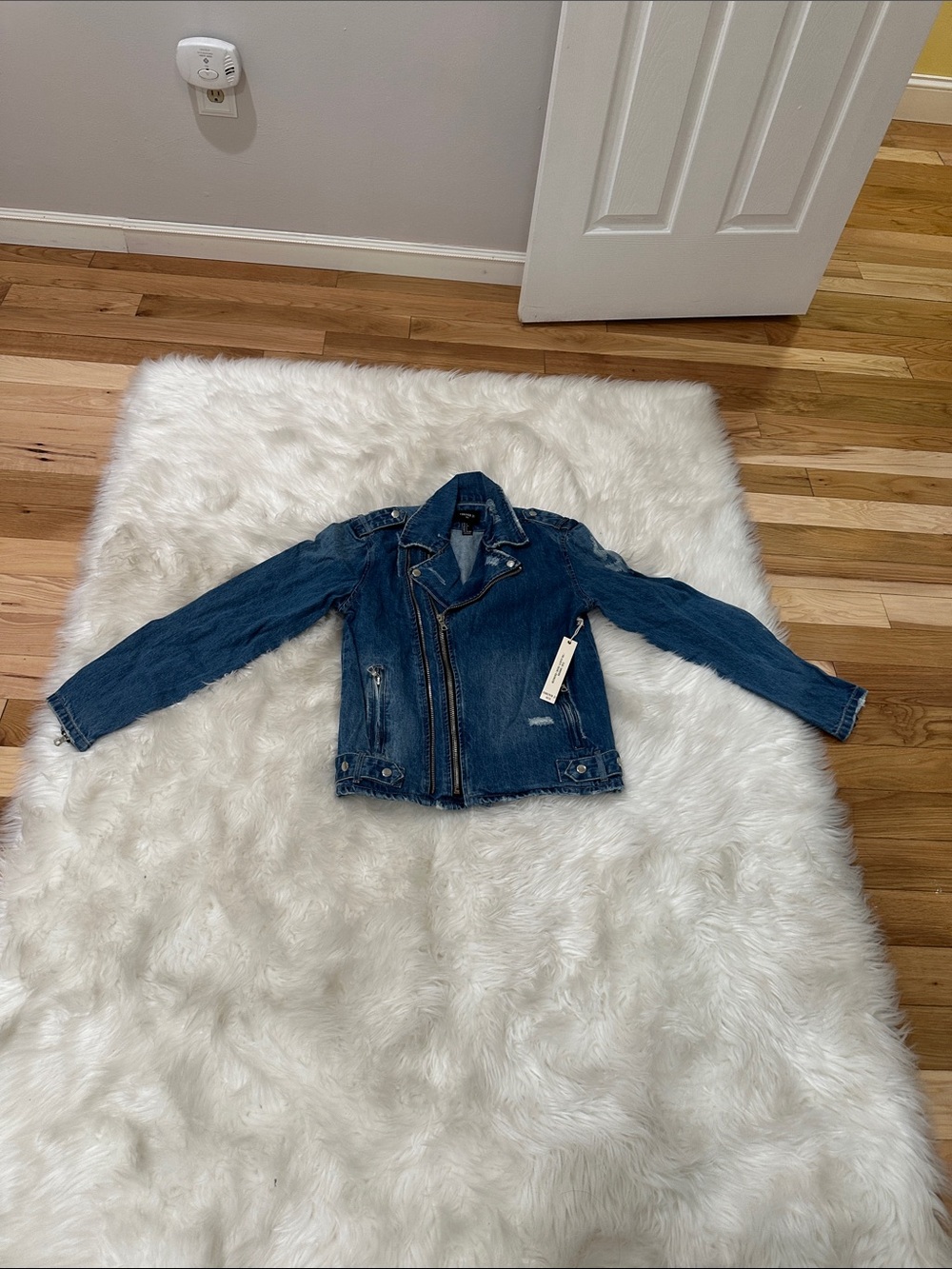 Forever 21 Dark Blue Denim Bomber Jacket